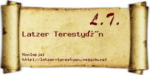 Latzer Terestyén névjegykártya